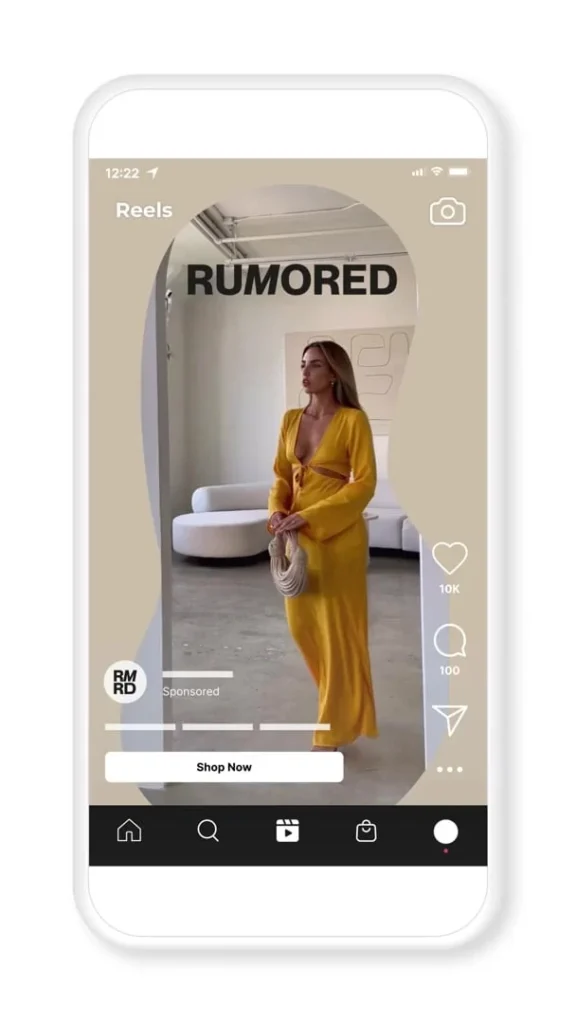 Instagram Reels ad example with vertical video format