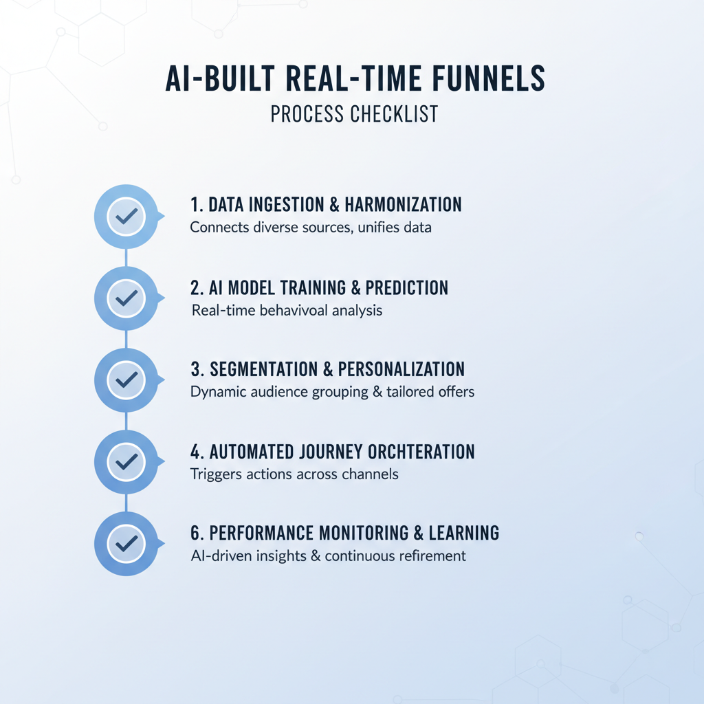 AI-built real-time funnels for customer experience optimization infographic