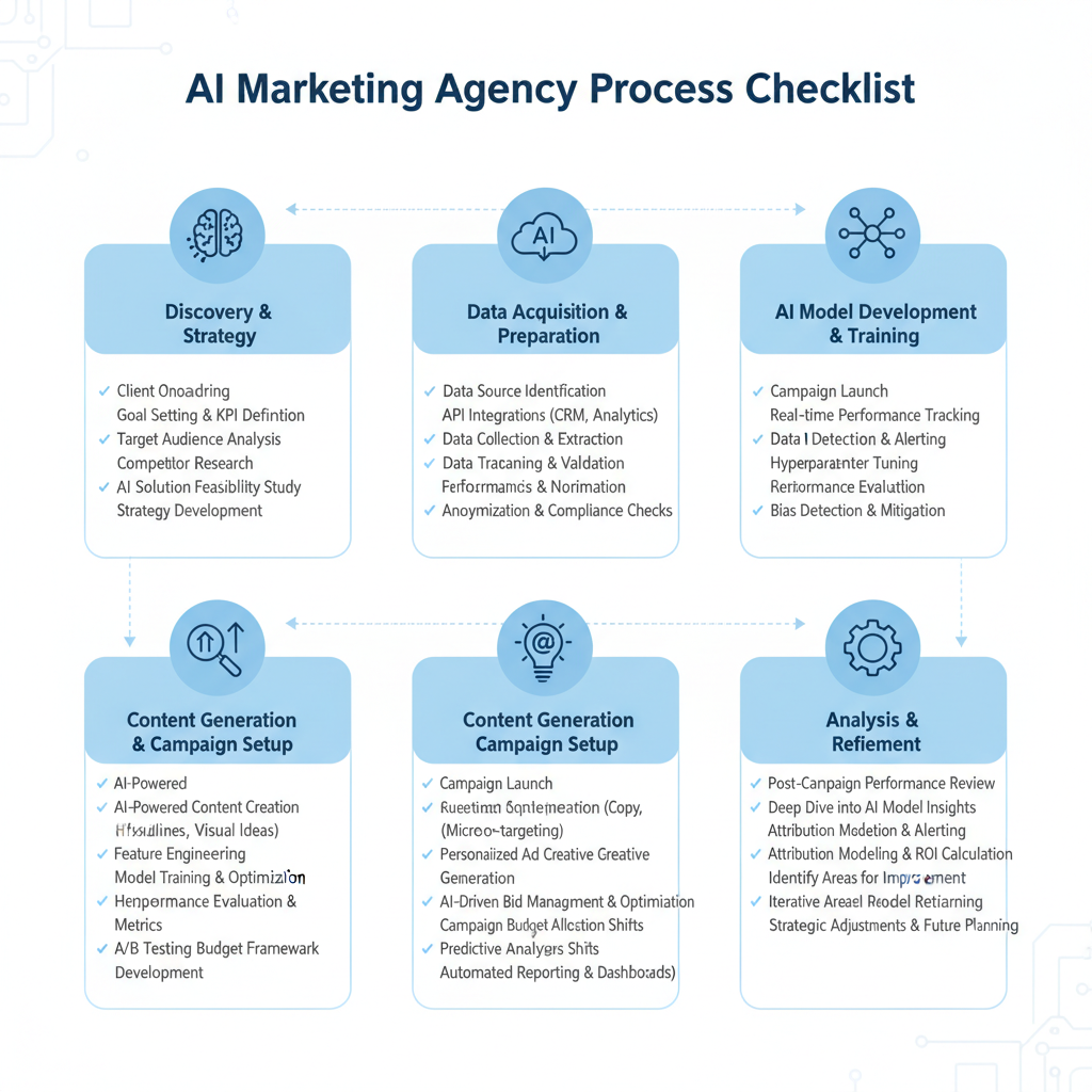 ai marketing agency results infographic with statistics and trends
