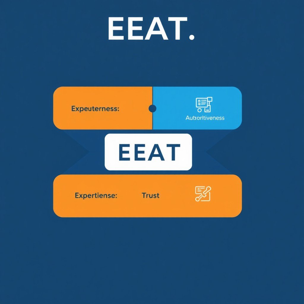 EEAT framework diagram — experience expertise authoritativeness trust signals breakdown
