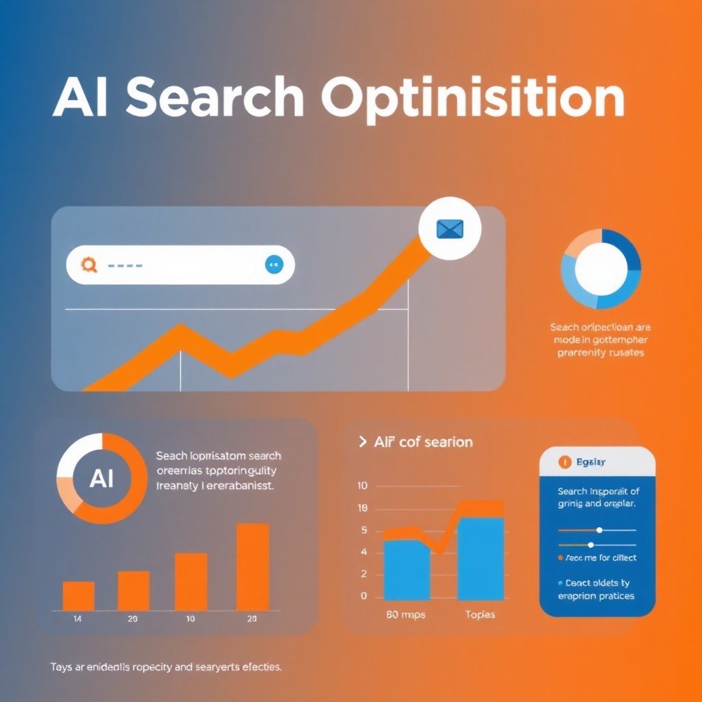 AI search optimization infographic with tips and statistics