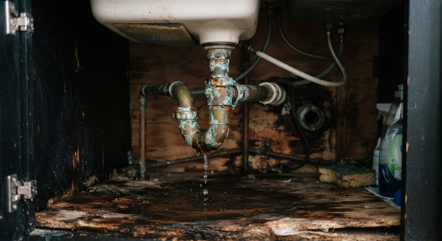 Before: Burst pipe repair — Austin, TX