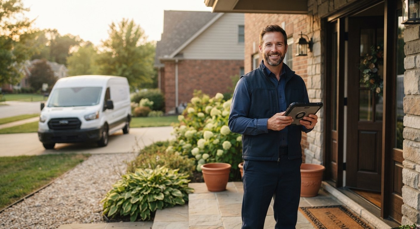 Summit Home Services technician arriving at a customer's home