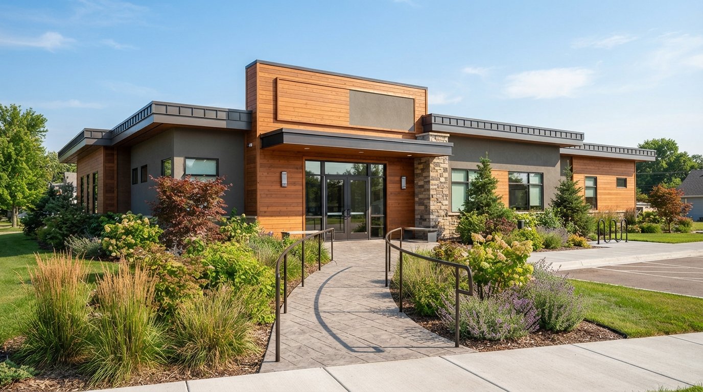Clinic entrance, 1900 Medical Pkwy